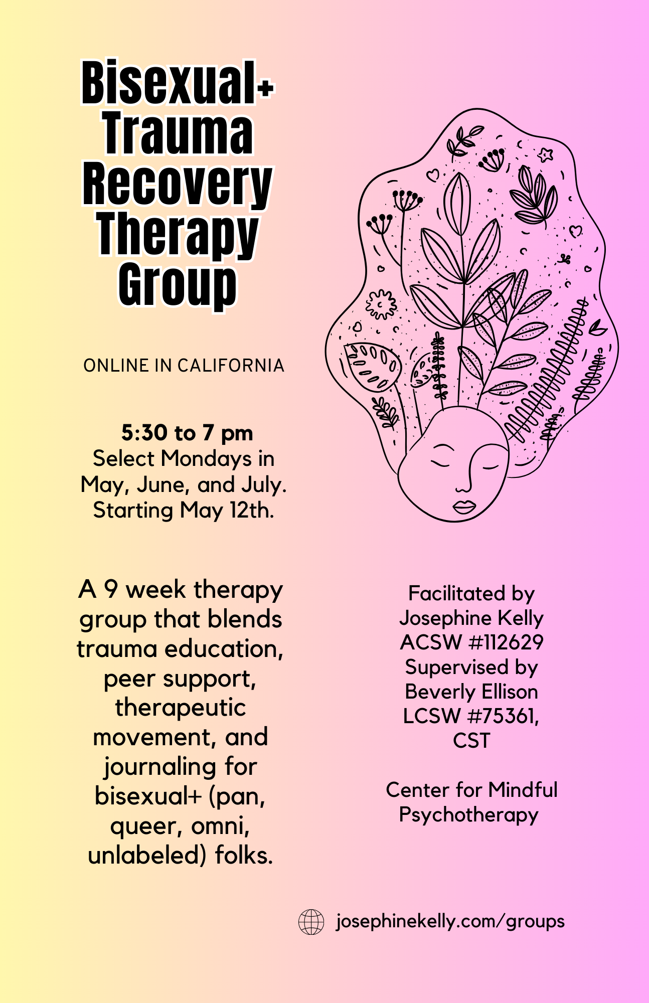 Bisexual+ Trauma Recovery Therapy Group